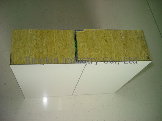 강철 샌드위치 위원회를 위해 내화성 황색 100mm stonewool 절연제 널